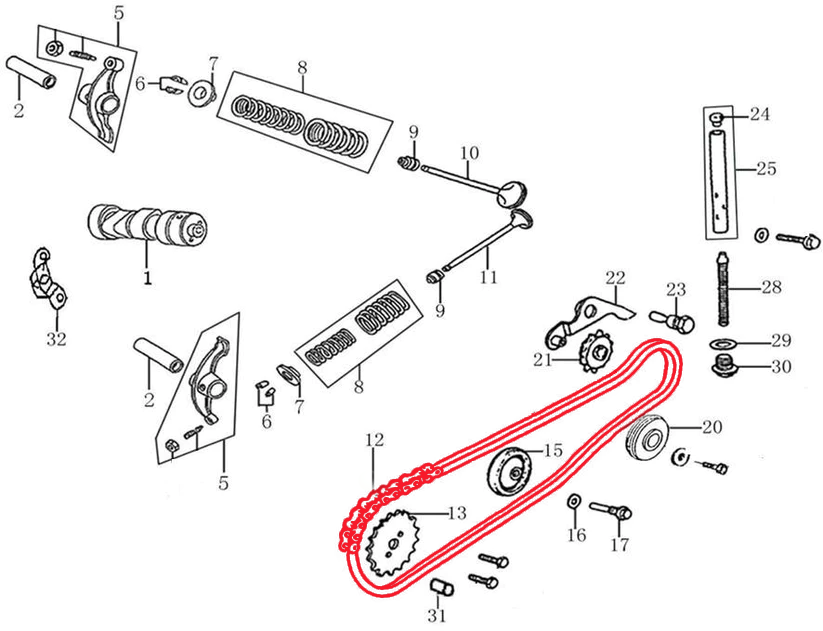 ASSEMBLY, TIMING CHAIN (90)