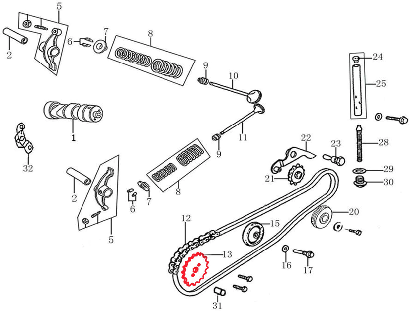 TIMING DRIVEN SPROCKET (32)