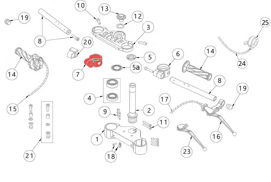 RIGHT half-handlebar collar