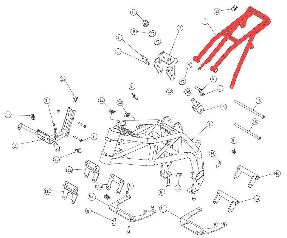 Rear frame - MY25 BLACK