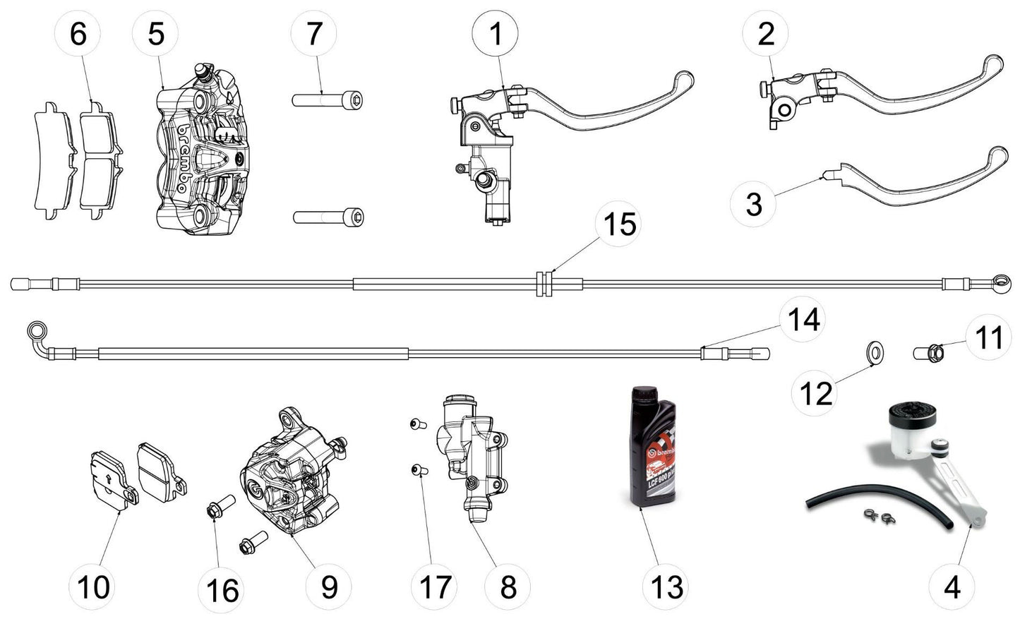 KIT RESERVOIR TANK FRONT BRAKE