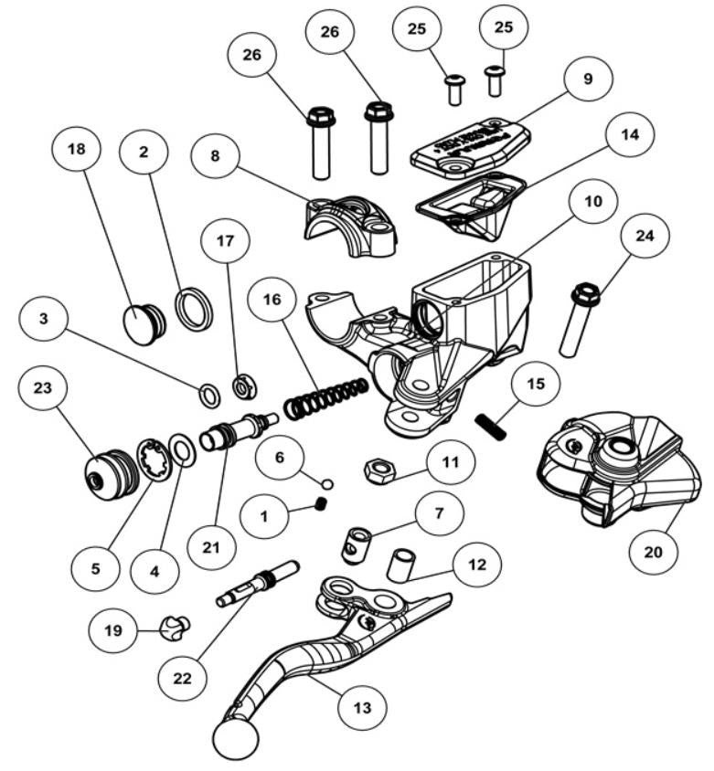 Compete front master cylinder