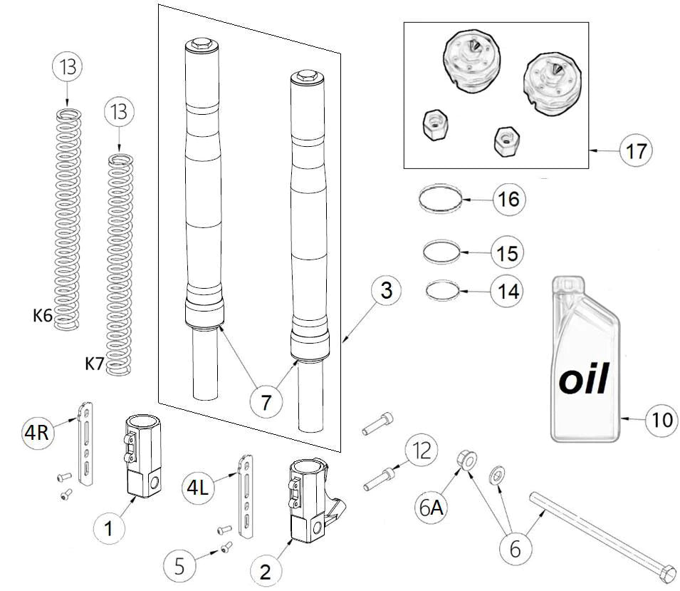 RH Foot fork GP-2 D.33