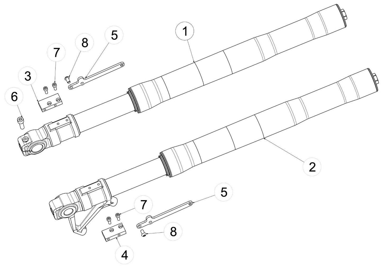 COMPL. RH RS250SP FORK STEM