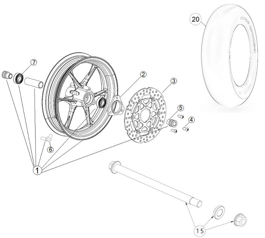 Front wheel pivot spacer - from 2023
