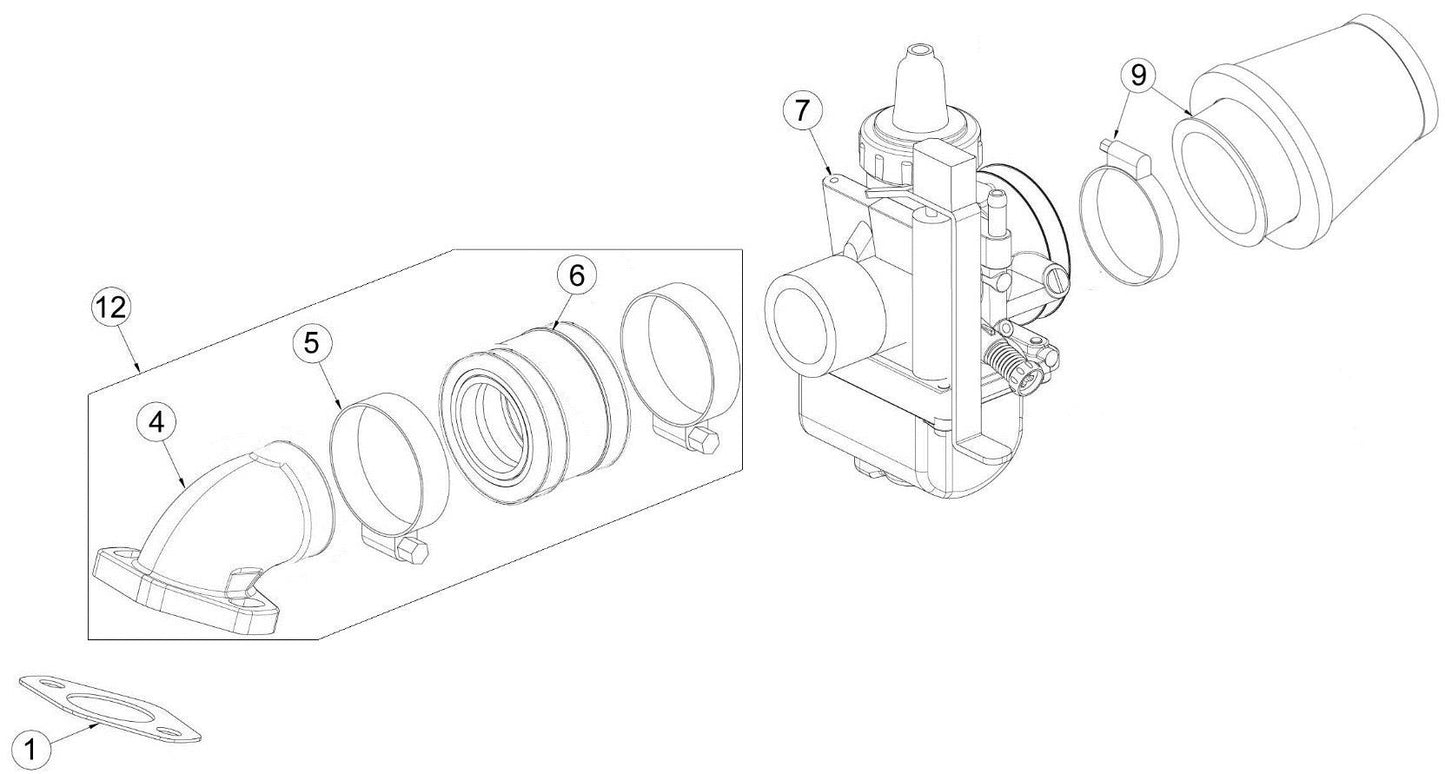Inlet pipe gasket - mod. 190 and 212