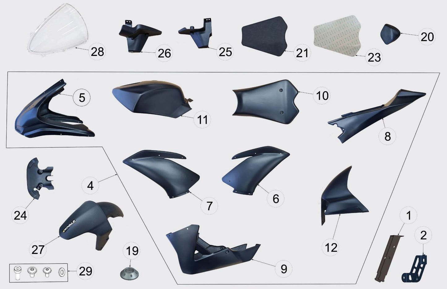 REAR MUDGUARD - painted+stickers