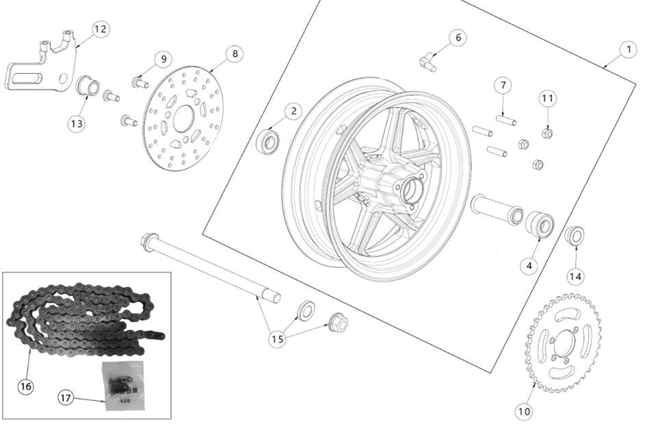 Sprocket bearings spacer (till 2019)