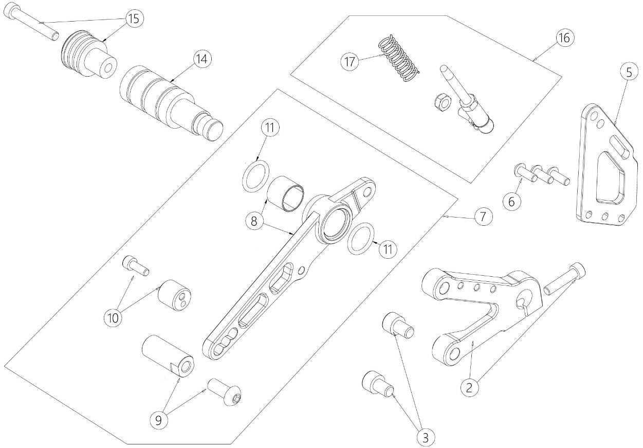 Rear brake lever register - MY25 BLACK