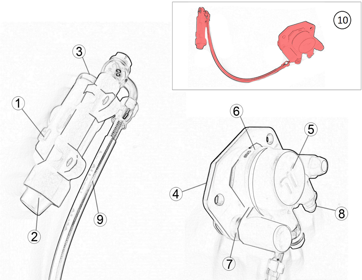 Complete rear brake system