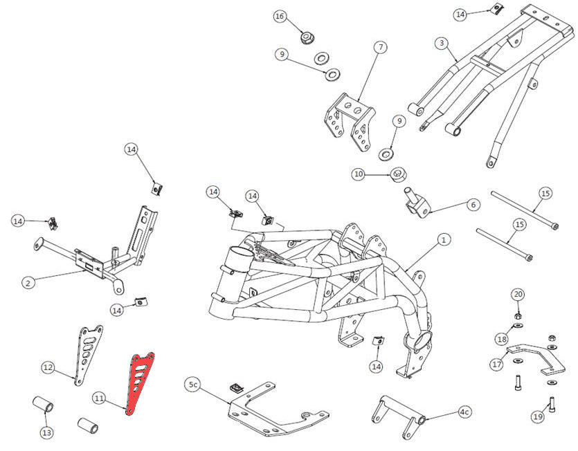 Engine front support L - 190 and 212 EVO – Ohvale USA