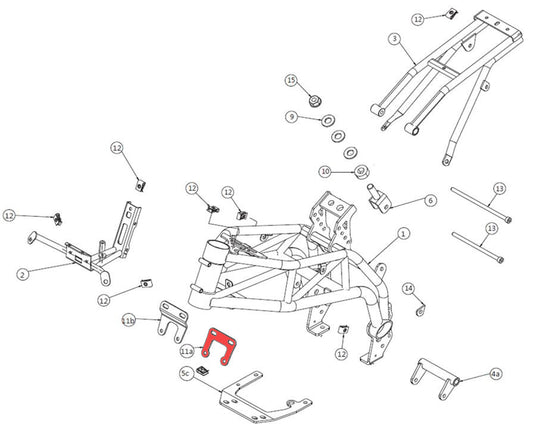 Engine front support mod. 110 4s EVO