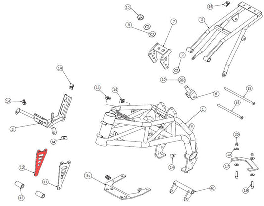 Engine front support R - 190 and 212 EVO