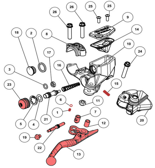 Complete brake lever