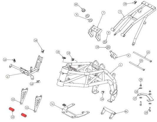 Engine front support spacer mod. 190 Daytona