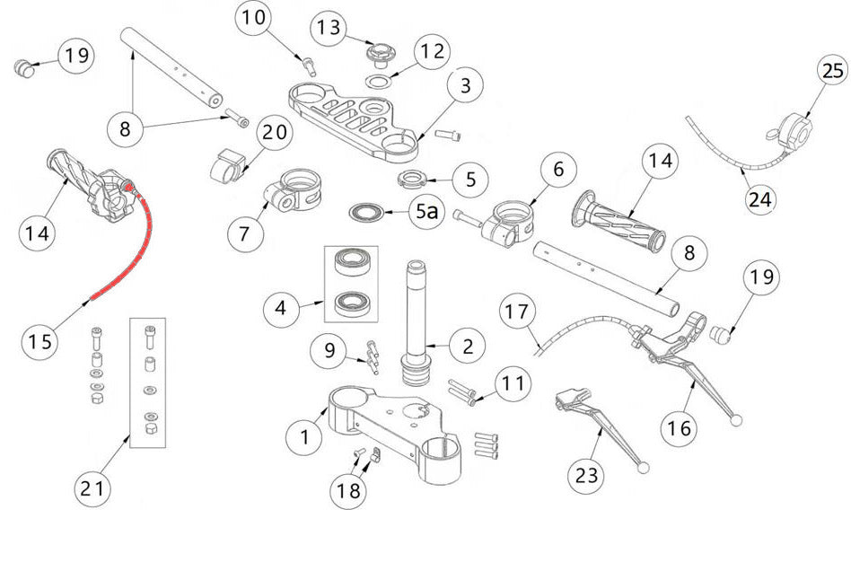 Throttle wire 110 4s EVO (Dell'orto) / GP-2 (Keihin carb)