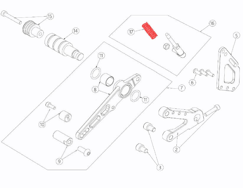 Brake lever return spring