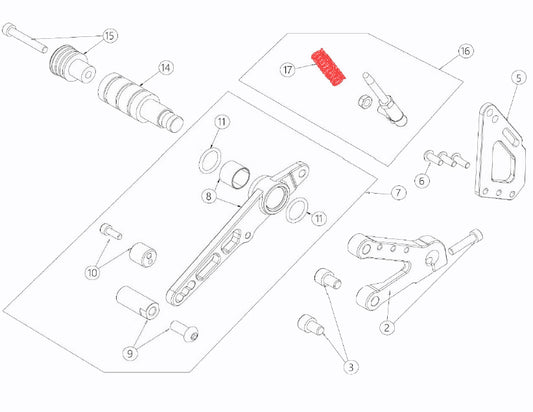 Brake lever return spring