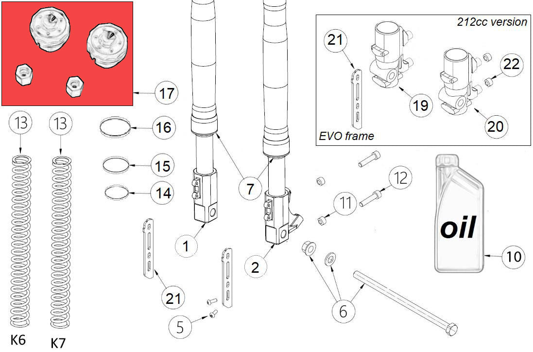 Preload fork, adj kit