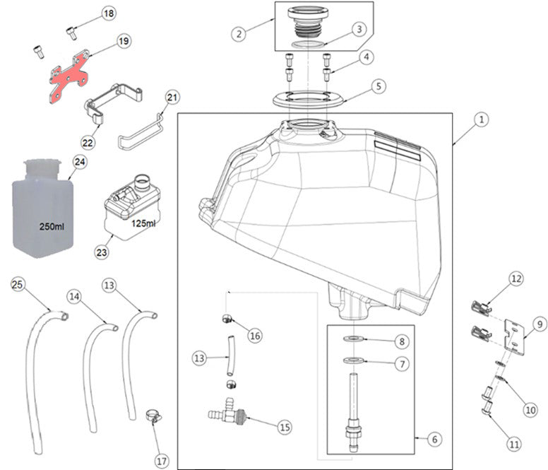 Recovery tank bracket