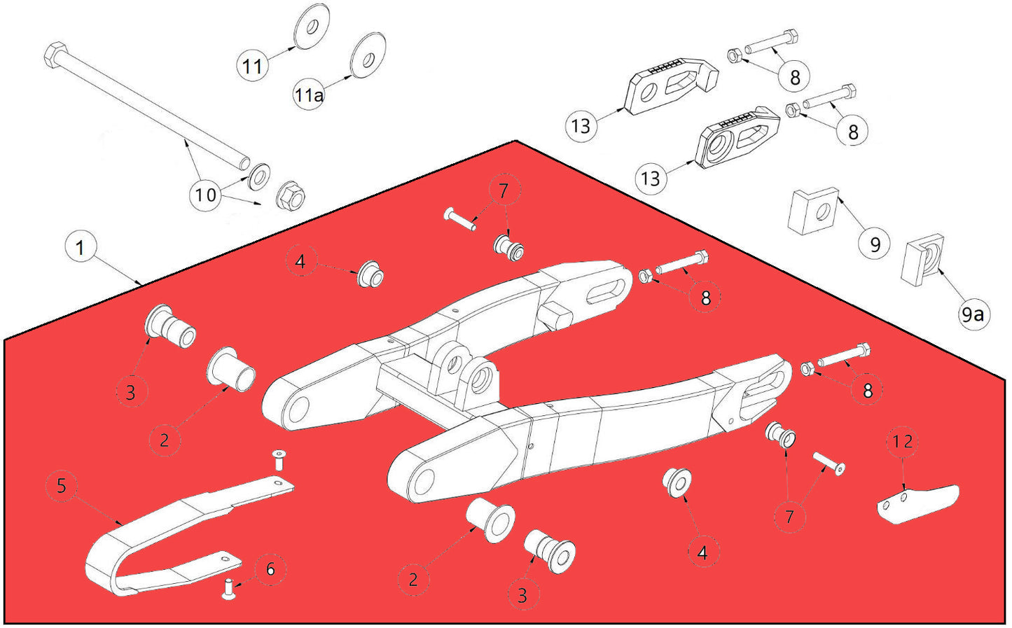 GP-0 Complete swingarm