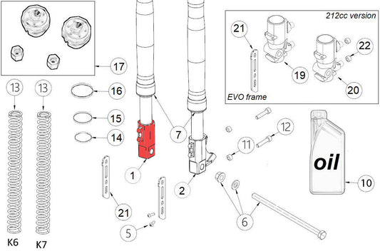 RH CNC fork foot - EVO