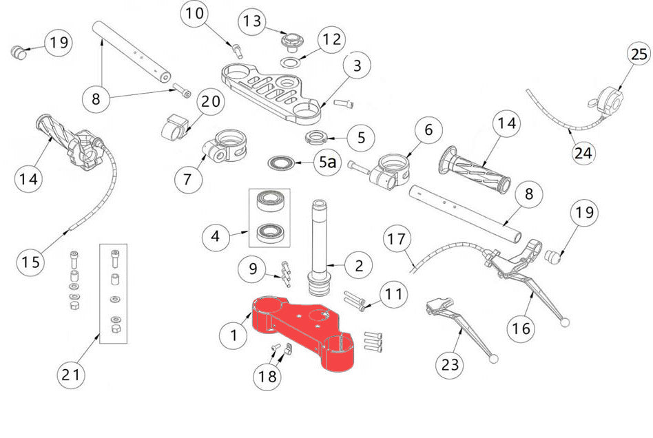 Fork Lower plate - 110/160 EVO