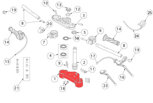 Fork Lower plate - 110/160 EVO