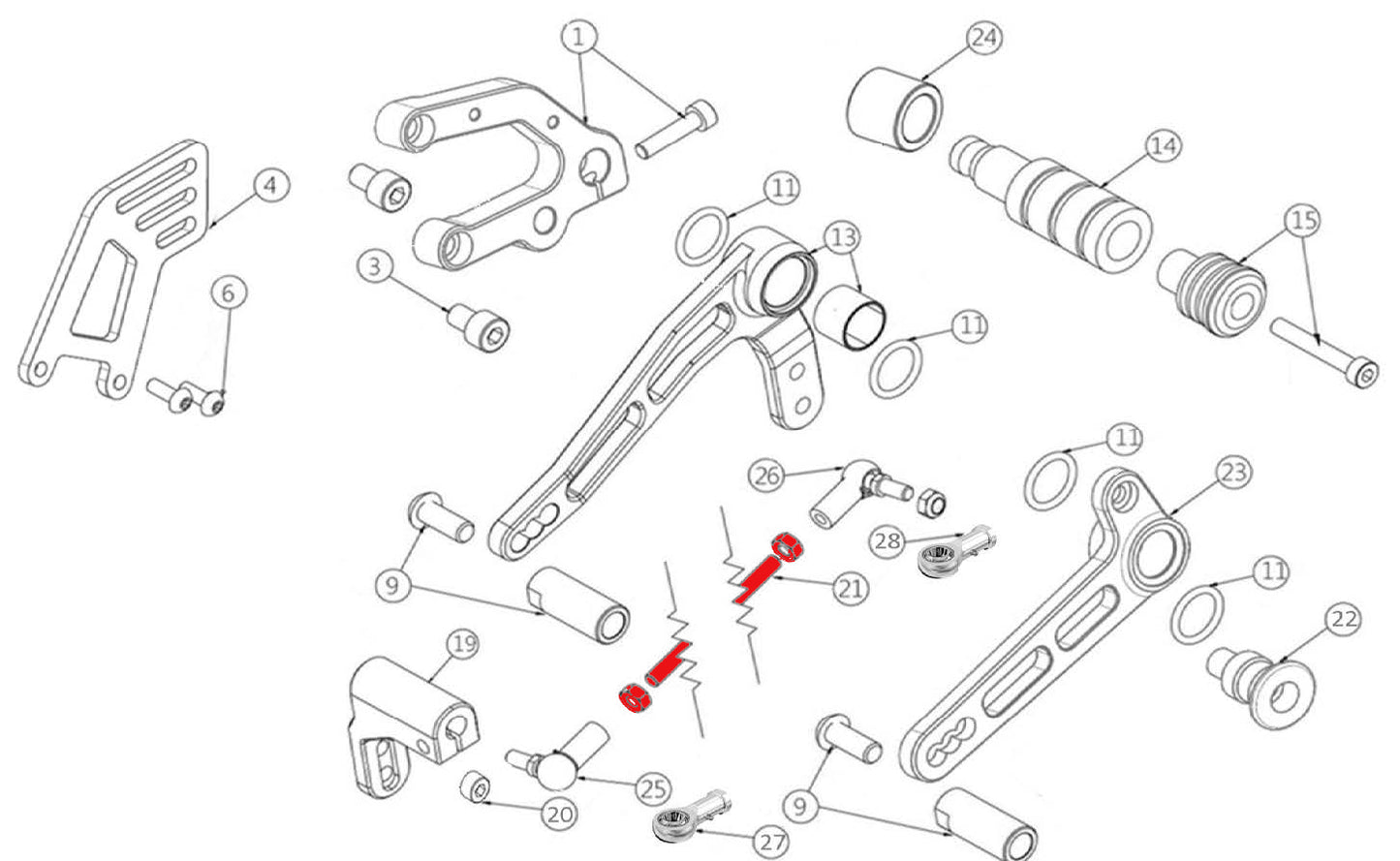 REV Gearshift tie-rod, quickshifter