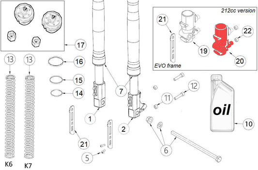 LH CNC fork foot (dd fork) - EVO