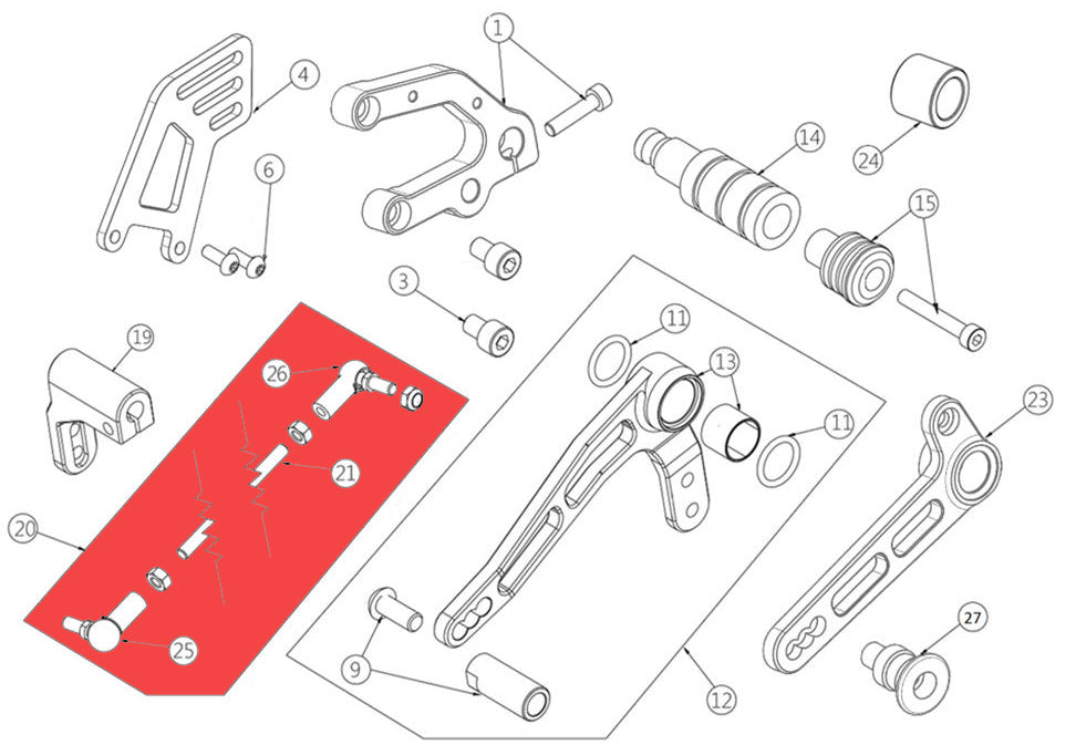 Gearshift rod assembly for SP Quickshifter