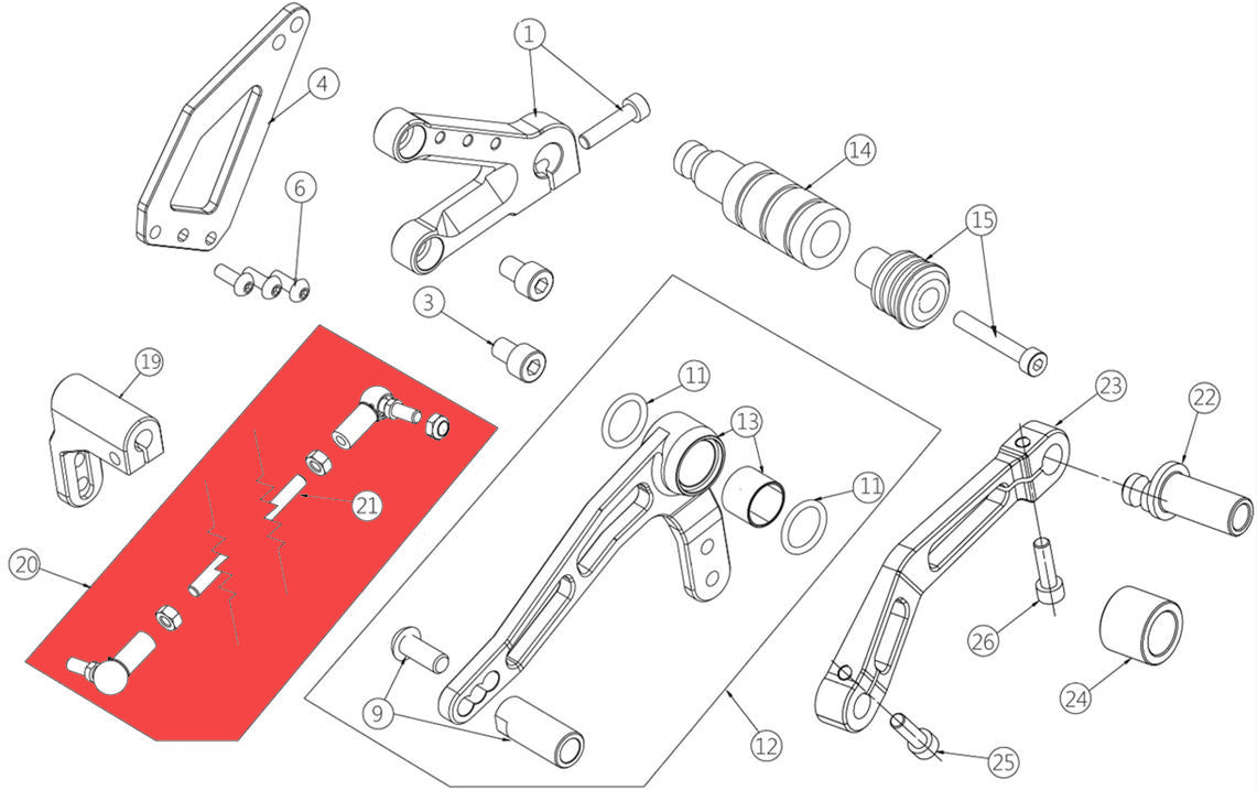 Reverse Gearshift rod assembly for SP Quickshifter