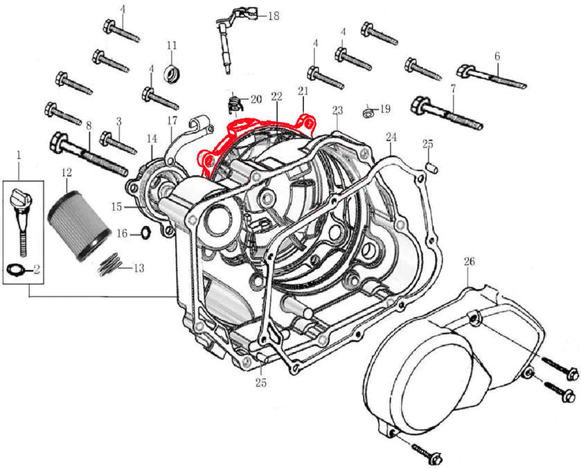 DECORATE COVER,R.CRANKCASE COVER