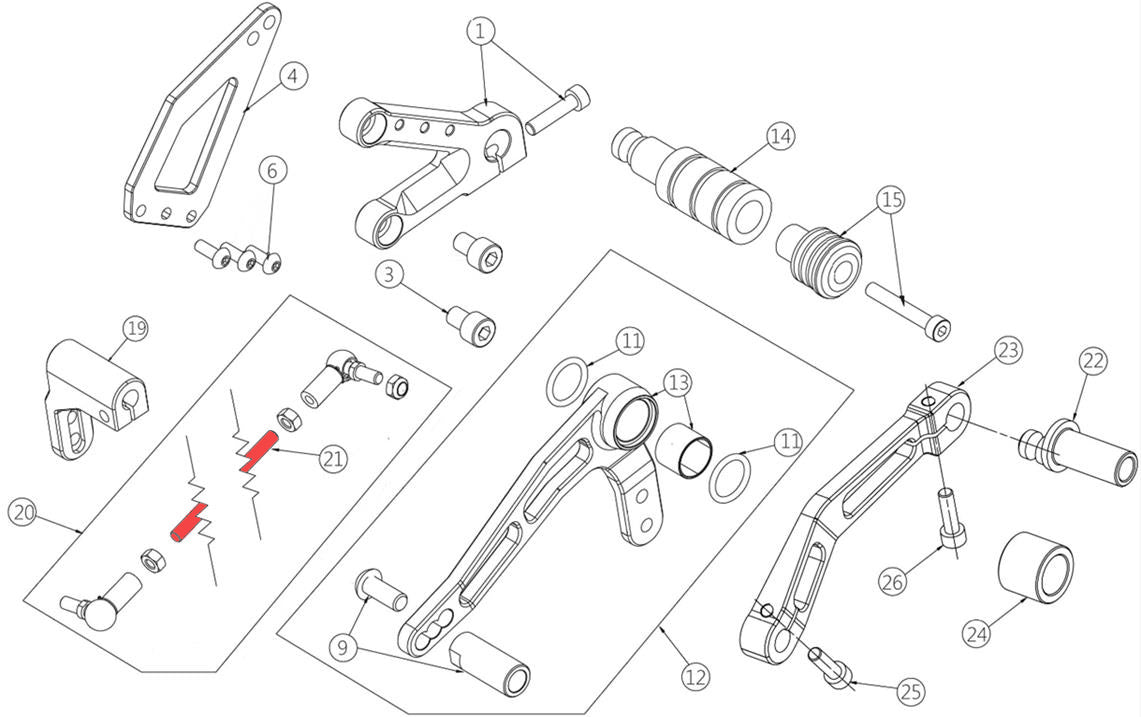 Gearshift tie-rod