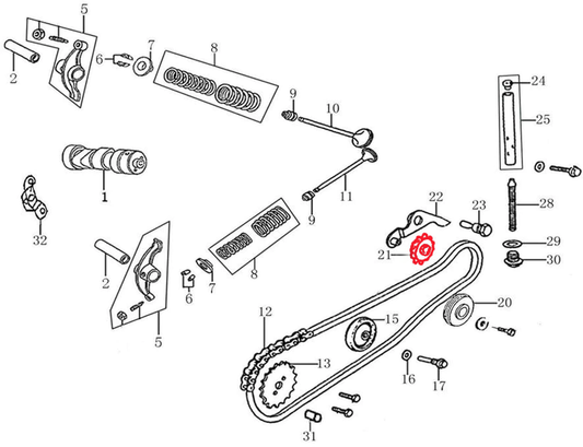 ROLLER ASSEMBLY, CAM CHAIN TENSION