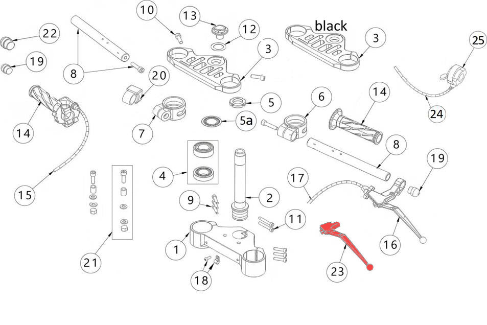 Clamp kit clutch lever Domino