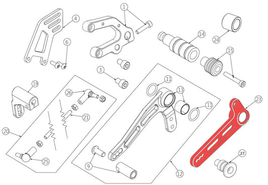 Gearshift lever reverse Quick type