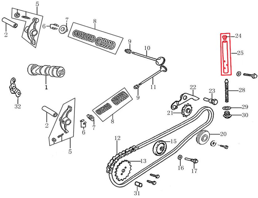 CHAIN TENSIONER PUSH ROD ASSEMBLY