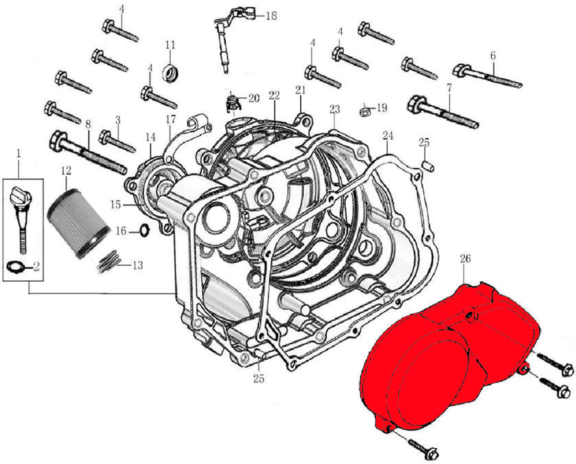 L.CRANKCASE COVER FRONT PART