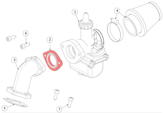 Flangia carburatore/collettore 160 4S