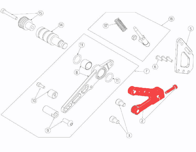 RIGHT footrest support - 110/160 EVO