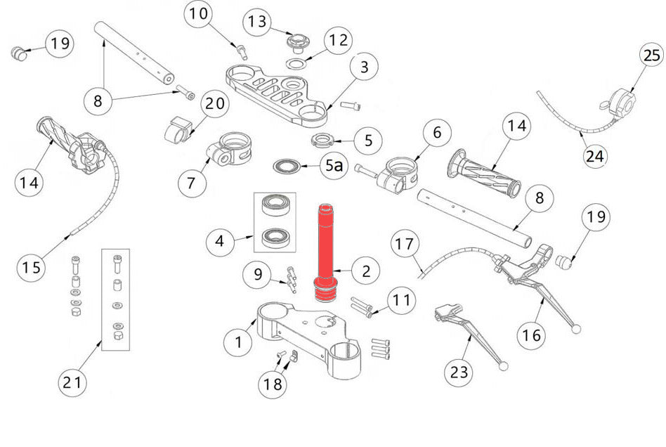 Steering Head - 110/160 EVO