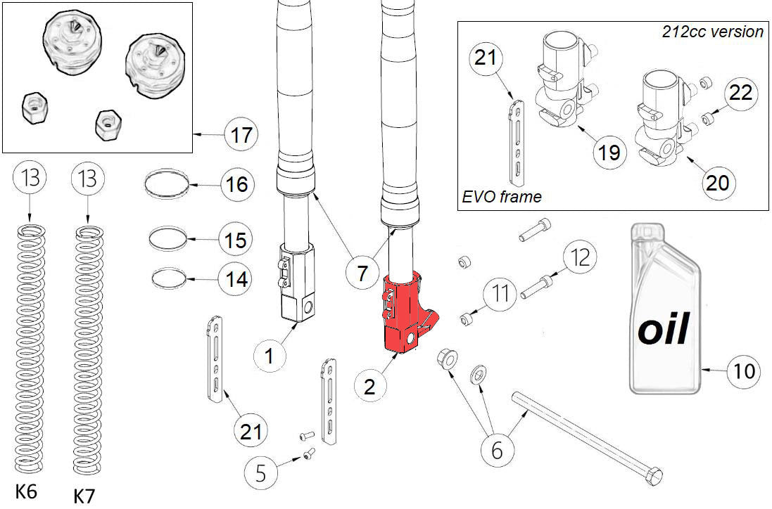 LH CNC fork foot - EVO