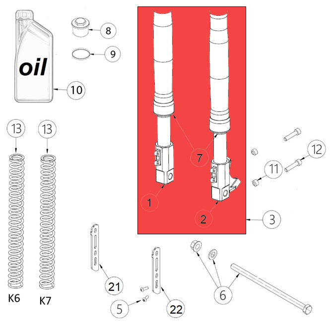 COMPLETE Front fork 110/160 EVO