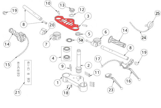 Fork upper plate - 110/160 EVO