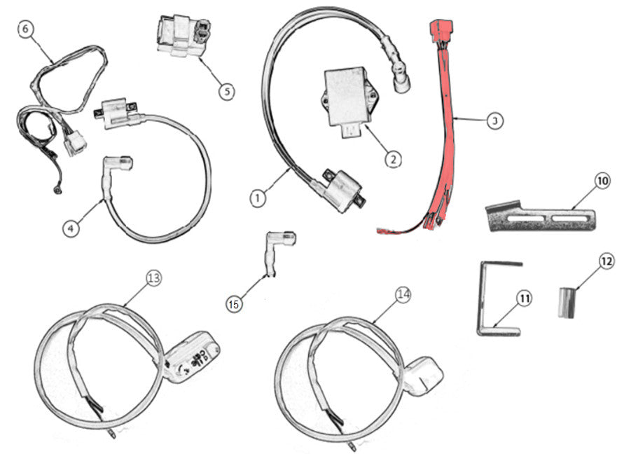 Wire harness model ZS 110 4S and 160 4S
