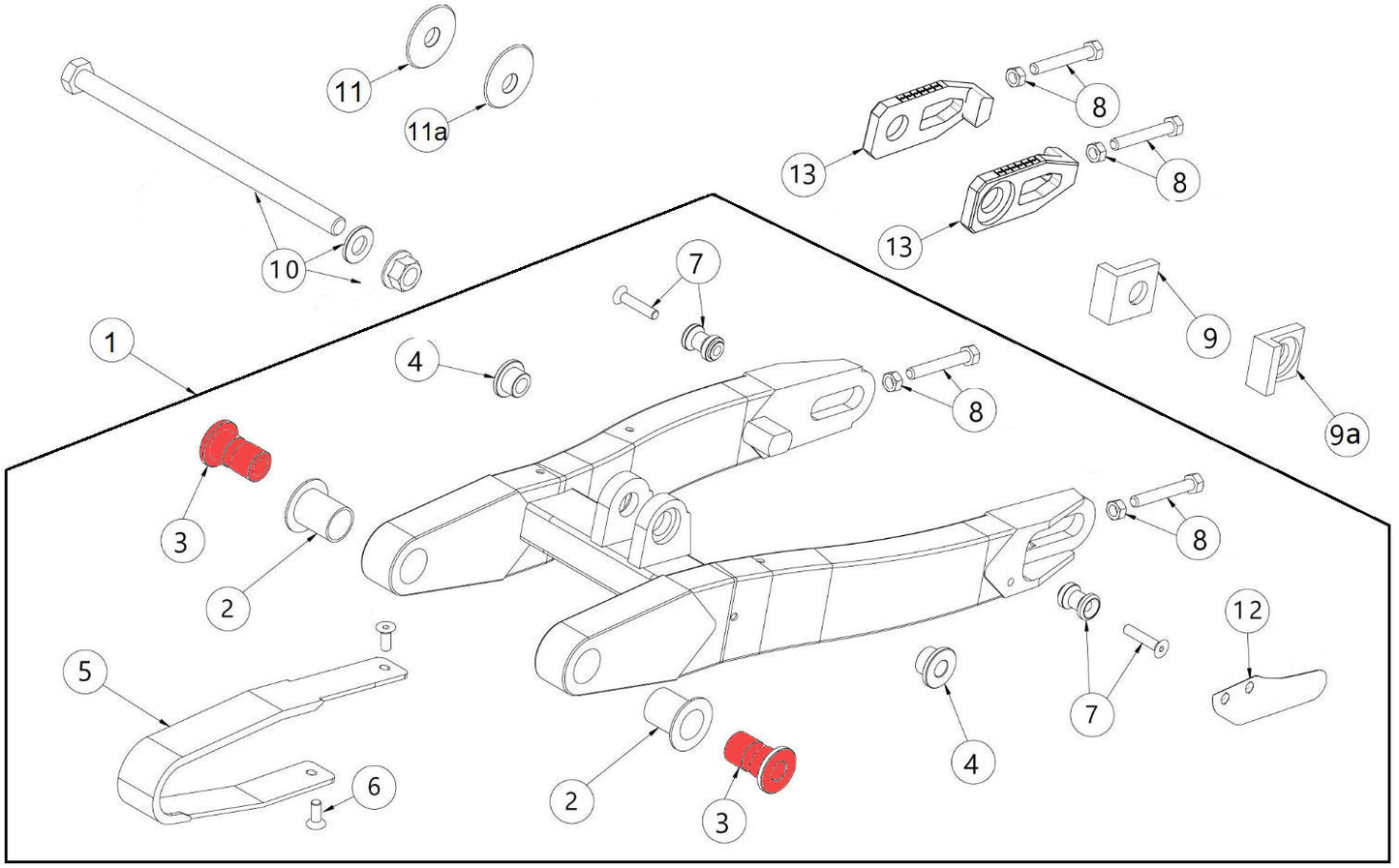 Swingarm pin bush