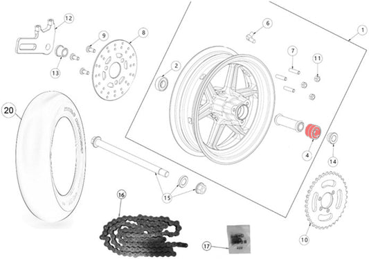 LH Rear wheel bearing (from 2020)