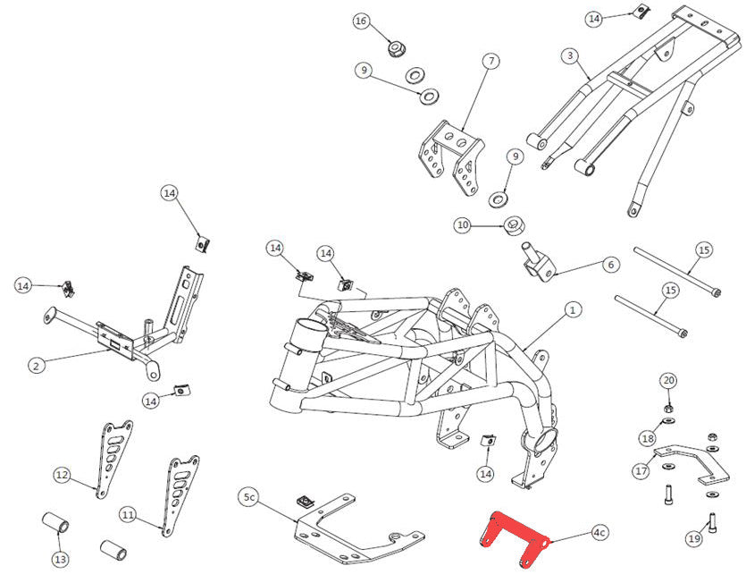 Engine rear support - 110 4S - zinc