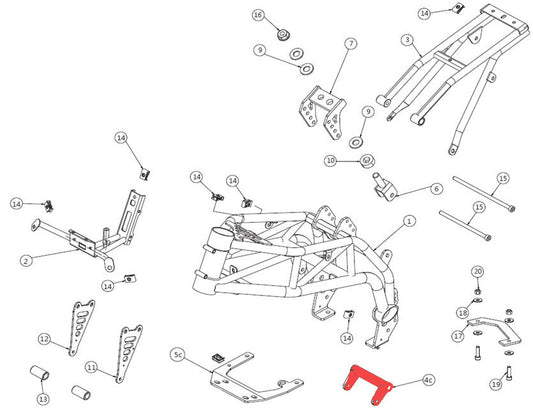 Engine rear support - 110 4S - zinc